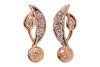 Two pairs of earrings; comprising a pair of paste-set earrings, of stylised foliate design, in 18ct gold mounts, with screw backs, together with a pair of faceted bead drop earrings, in yellow metal surface tested as 18ct; 5.7 grams (2) Please note: Unles - 4