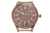 IWC - A B-UHR Pilot's Navigation Watch Reference: FL23883 Serial: 1034044 Year: circa 1940s Bezel: Smooth Case Material: Stainless Steel Case Diameter: Approximately 55mm Dial: Black, Radium-filled Sword Hands Numerals: Arabic, Minute Track Crown: Fluted 