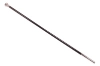 A silver-topped and ebonised undertakers' processional staff, Sheffield 2000, by Perry Glossop & Co, the pommel with engraved decoration the ebonised shaft terminating in a deep silver ferrule with brass saving tip. 125 cm long